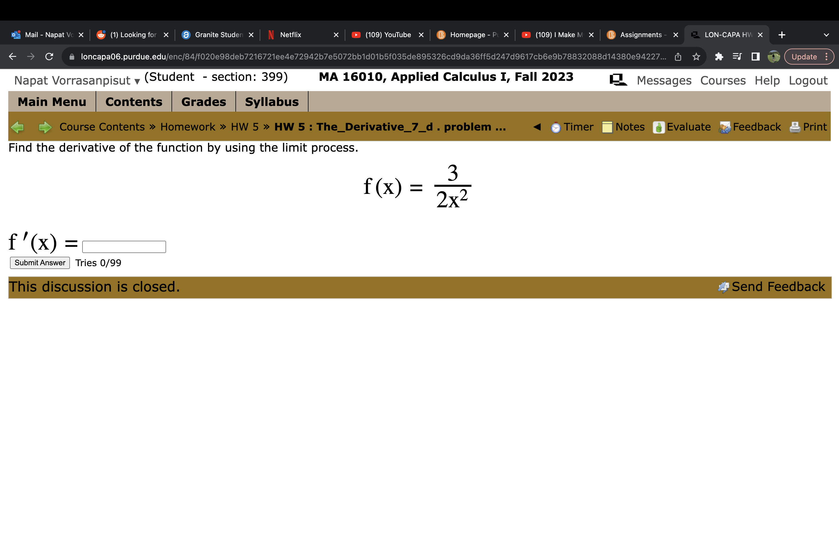 5 : The_Derivative_1_d . problem ... Timer Notes Evaluate Feedback Print Use
