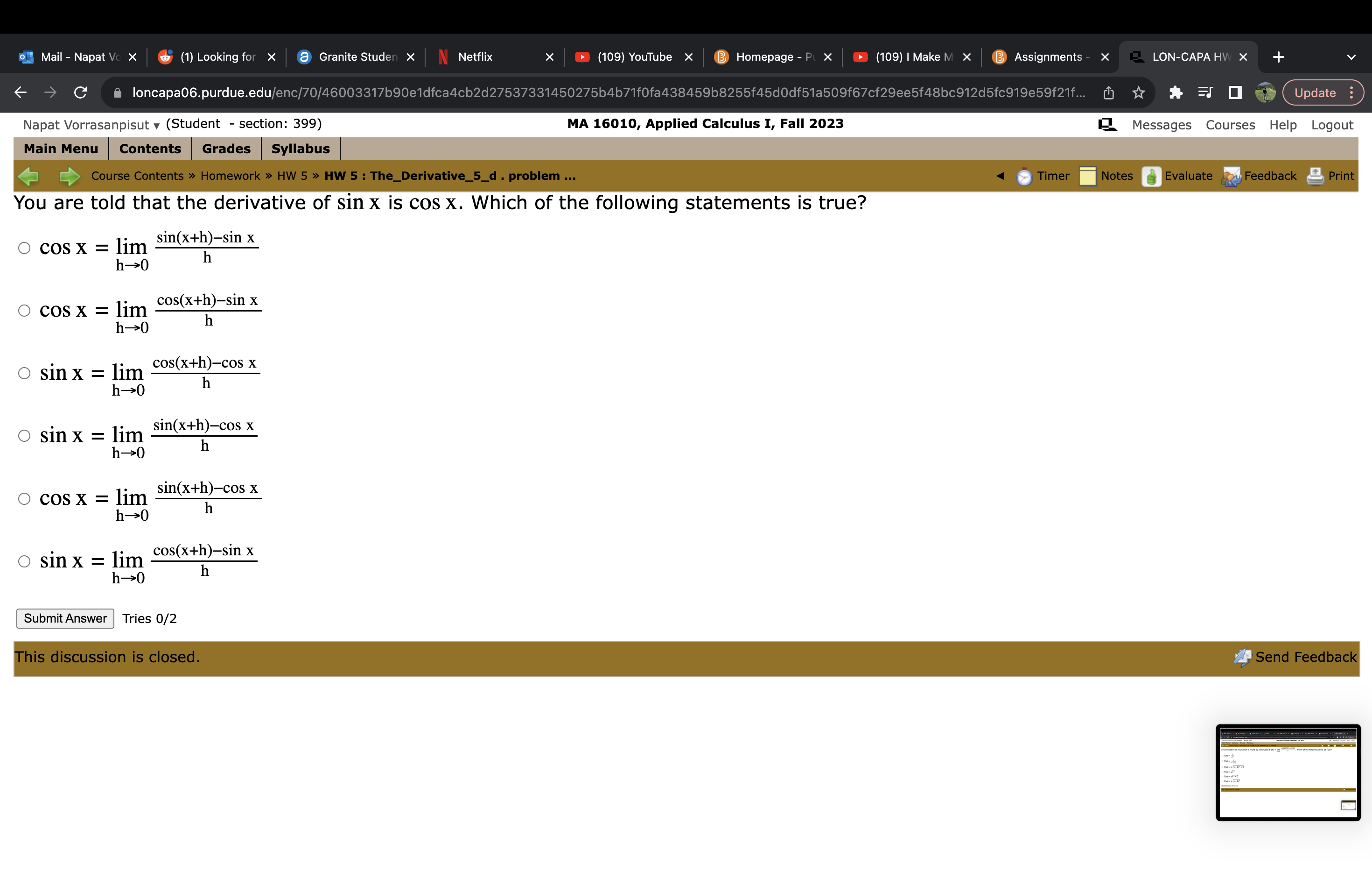 | Tries 0/99 This discussion is closed. Send FeedbackMail - Napat Vc