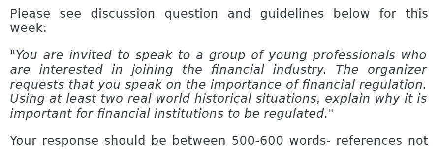 are invited to speak to a group of young professionals who are