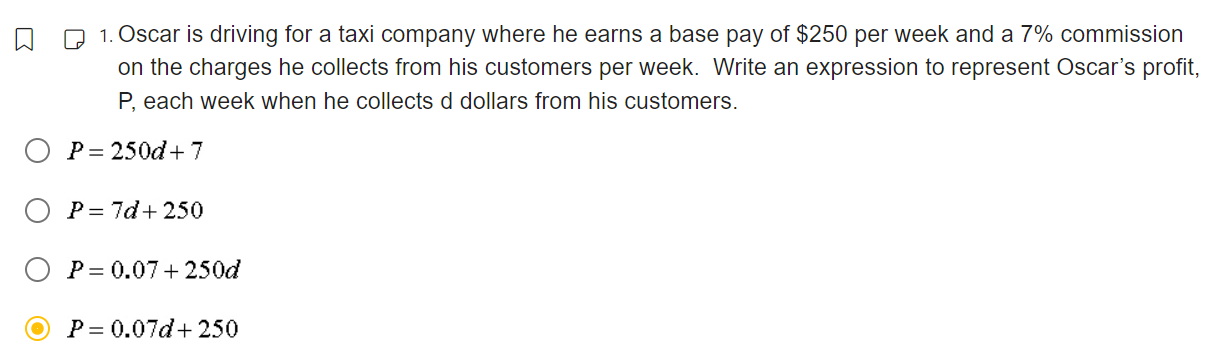 250d P = 0.07d+ 250Q 2. At what point does the exponential