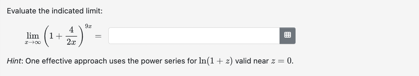 Hint: One effective approach uses the power series for ln(1 + z)