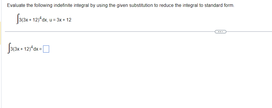 Evaluate the following indefinite integral by using the given substitution to