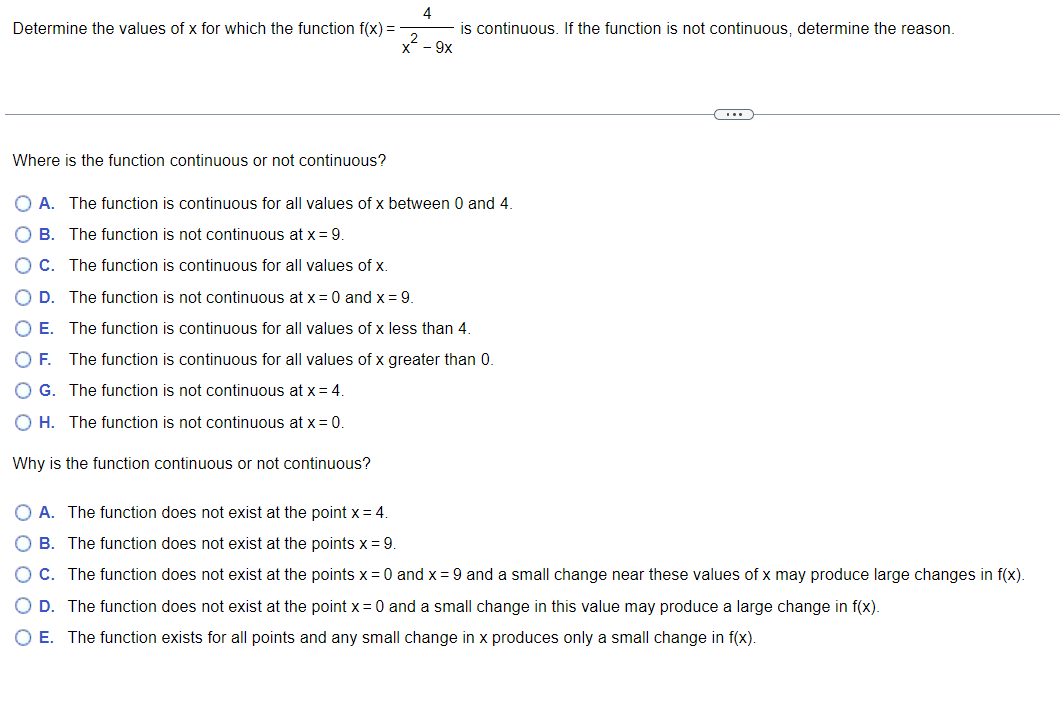 4 Determine the values ofx for which the function f(x} =