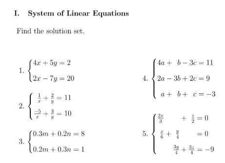 2. 10 0.3m +0.'2n = S 3. 0.2m +0.3n = 1 4.