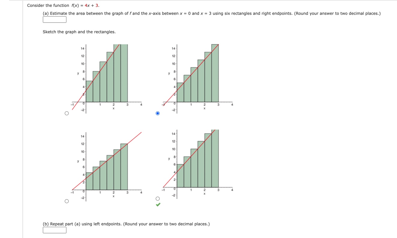 - 6x + 1 dx\fConsider the function f(x) = 4x + 3.