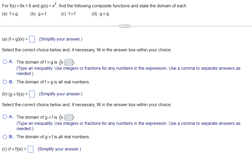 is the set of all real numbers.2x The function f(x) = is