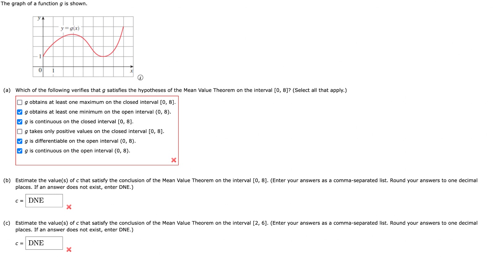 (a) Which of the following verifies that g satisfies the hypotheses of