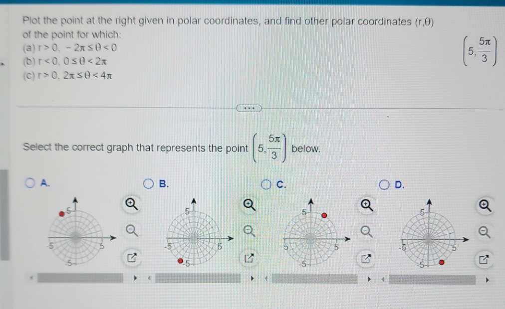 find other polar coordinates (r,0) of the point for which: (a) r>