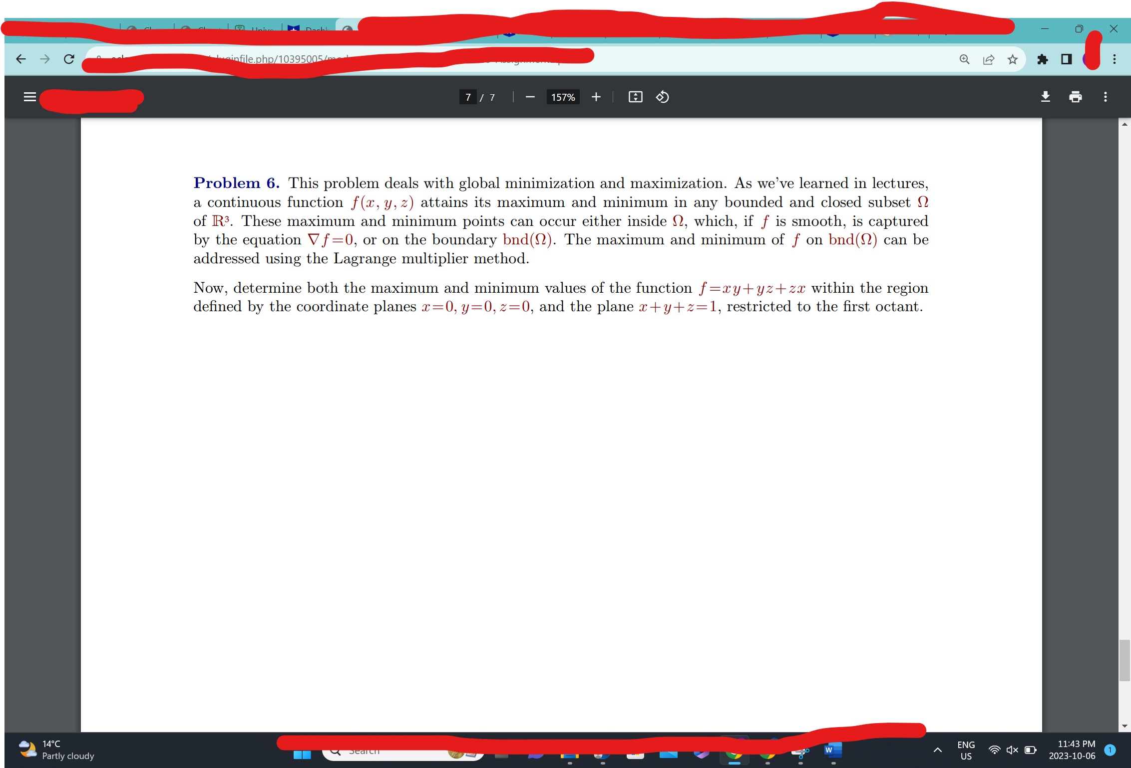 157% +|8 Problem 5. Assume that single variable functions f(u), g(v) are