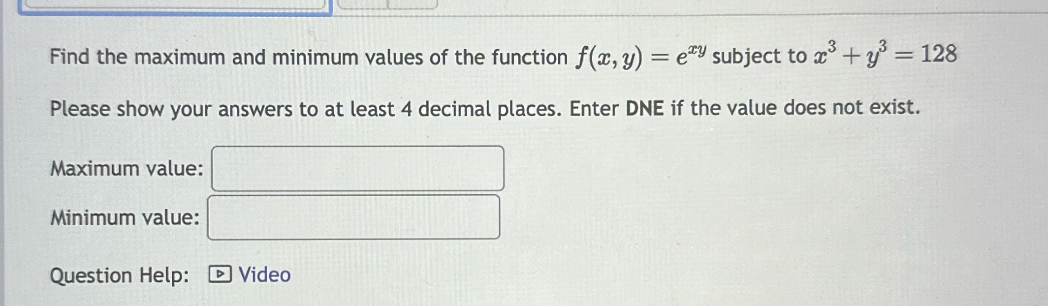= ery subject to a + = 128 Please show your answers