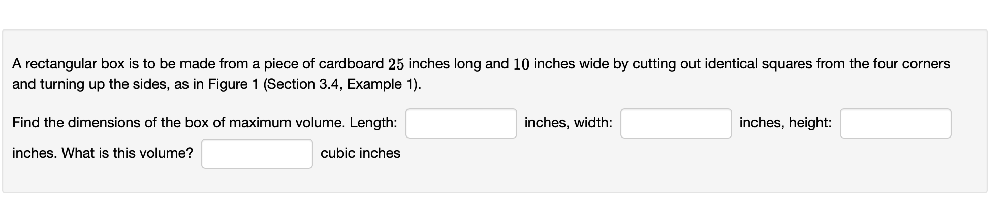volume? cubic inches A farmer has 400 meters of wire fence with