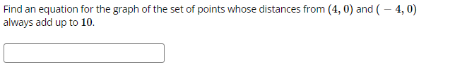 Find an equation for the graph of the set of points whose