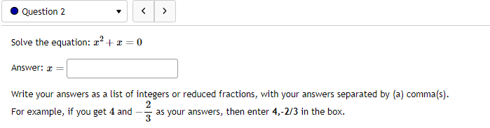 quadratic graphed below . Question 2 Solve the equation lily2 + 193;