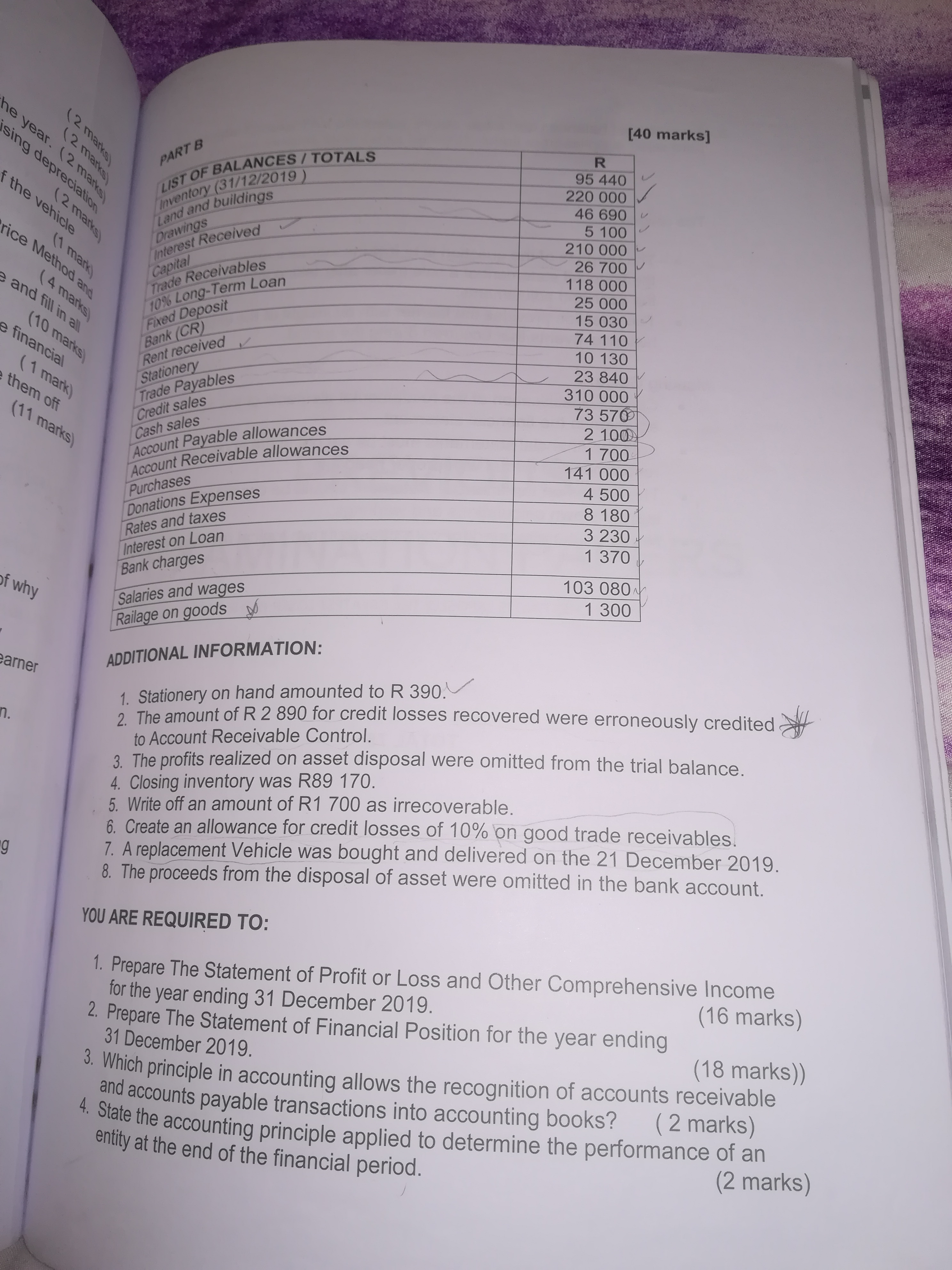 State the purpose for providing depreciation at the end of the year.