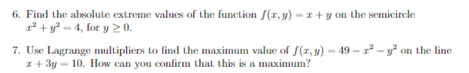 y on the semicircle -F Y2 4, for y O. 7. Use
