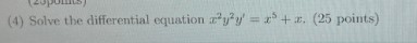 (A) Solve differential = (23 points)