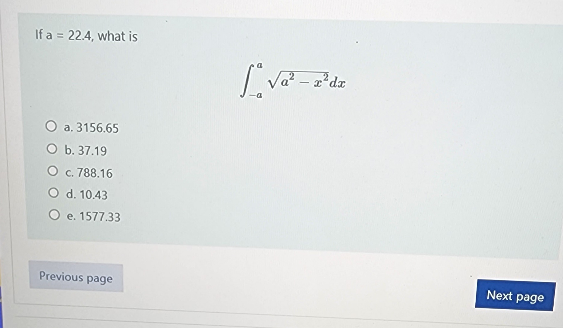 using 45 rectangles, the 9th endpoint used to calculate the height of