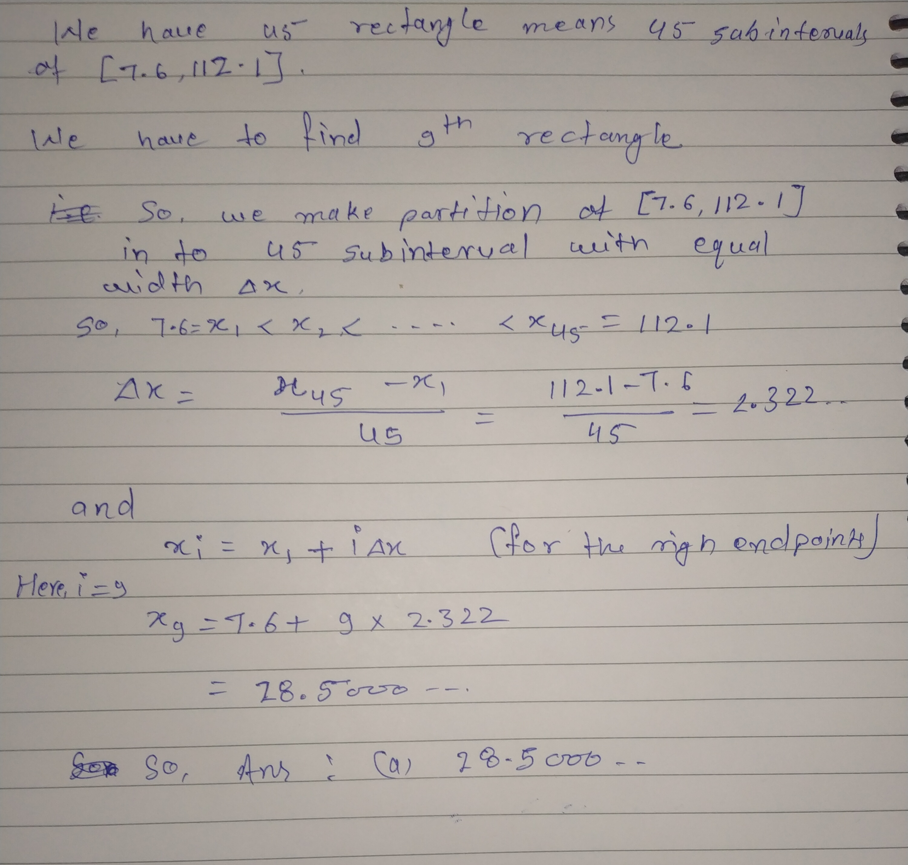 the approximationg rectangle would be O a. 28.5000 O b. 50.4000 O