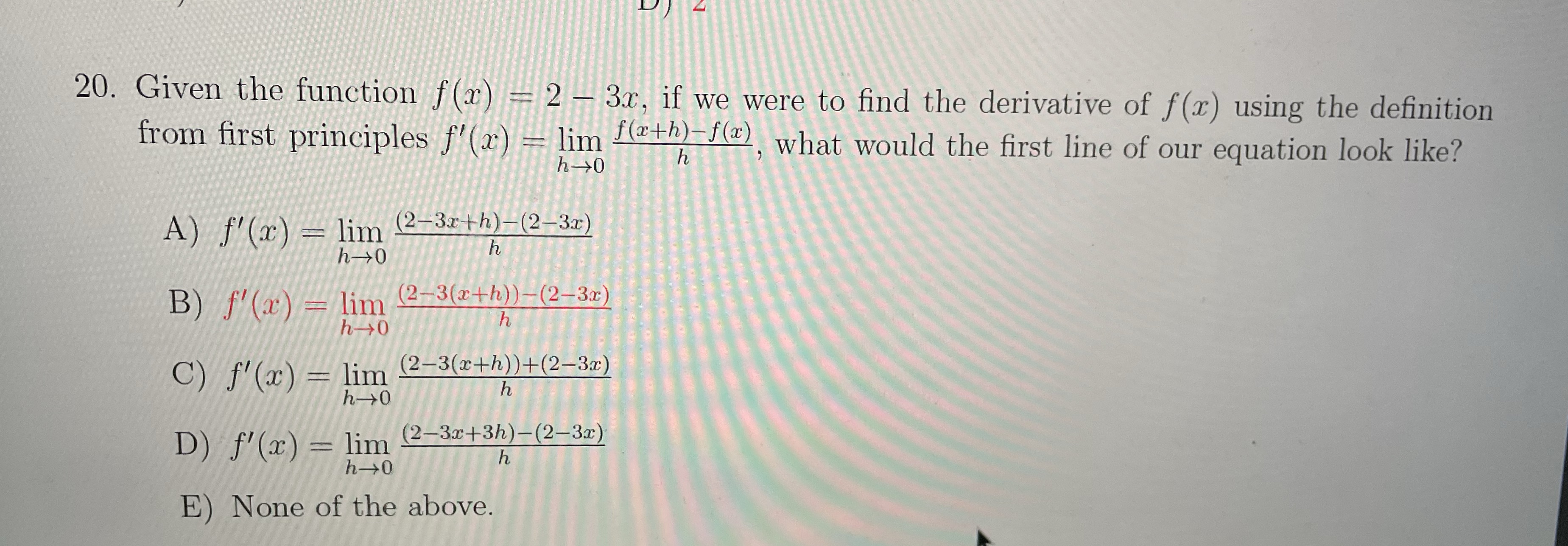 2 3x, if we were to find the derivative of f(x) using