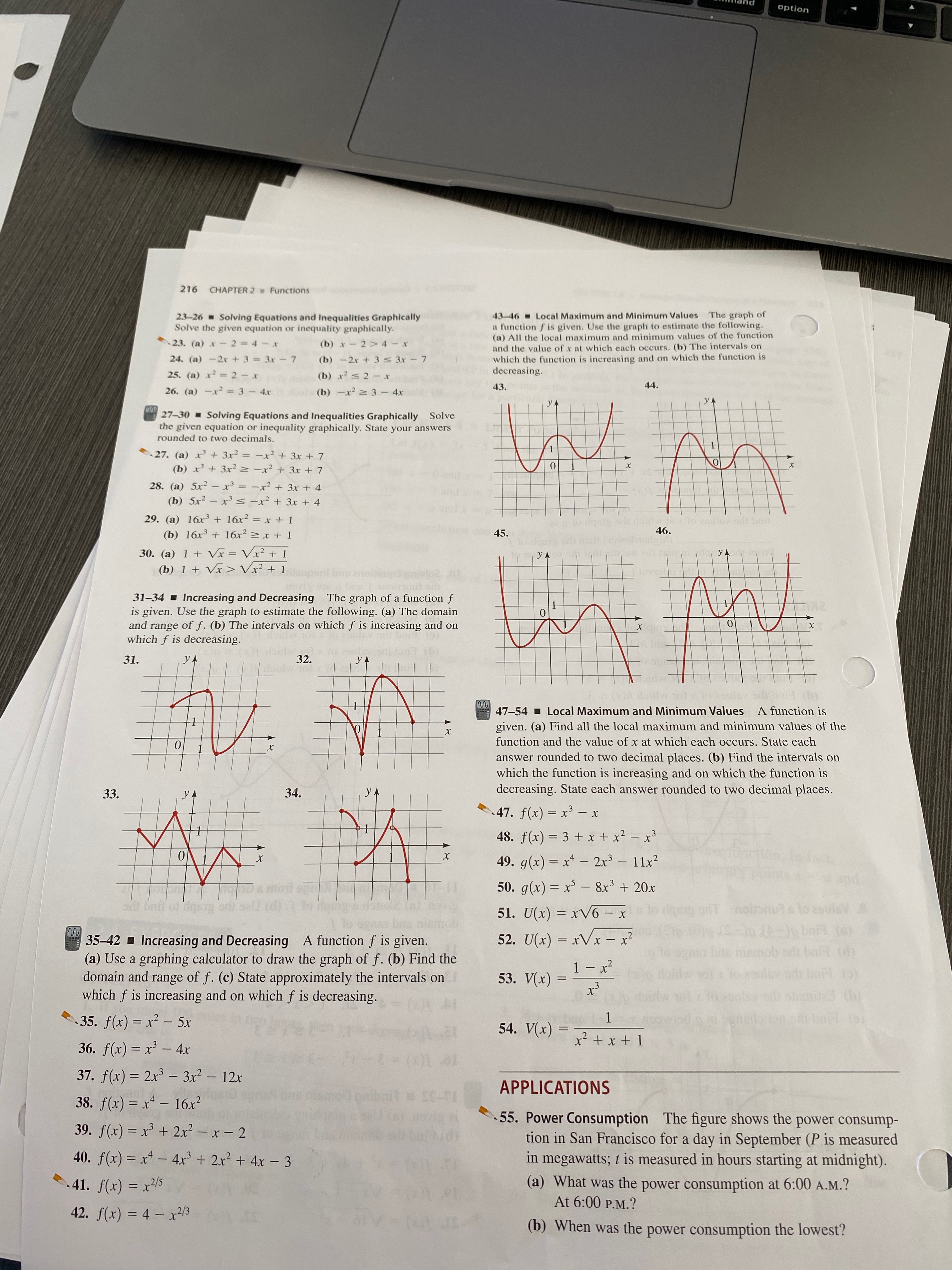 39, 41;pp.215-216) 215 SECTION 2.3 Getting information from the Graph of a