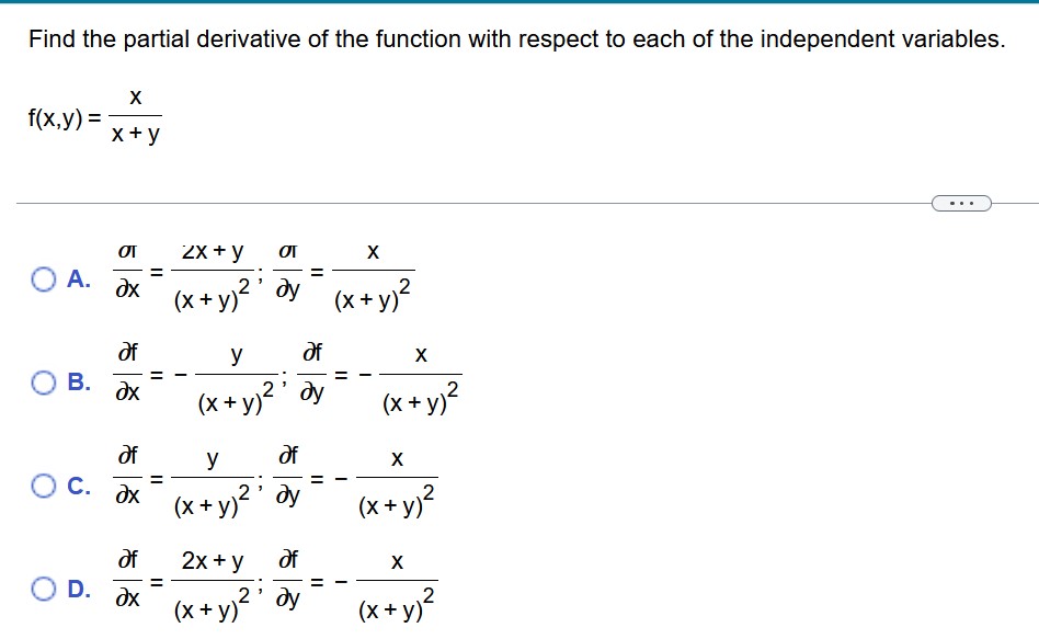 =(16xy - 2) sin (4xy2 -y) cos (4xy2 -y) O c. of