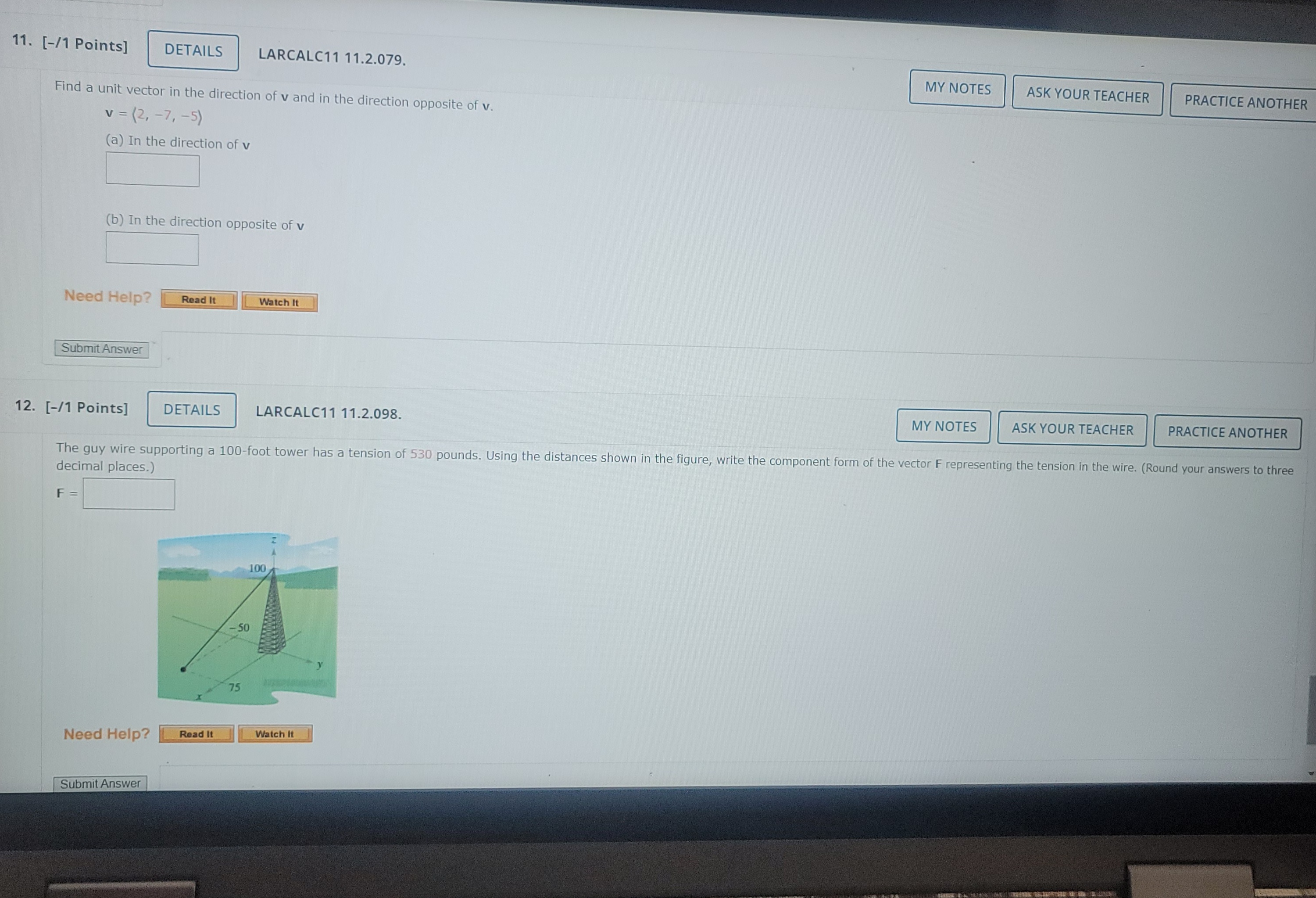Viewing Saved Work Revert to Last Response Submit Answer 7. [-/1 Points]