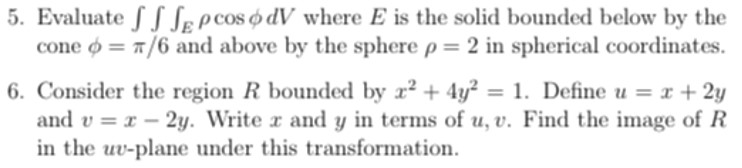 below by the cone o = 7/6 and above by the sphere
