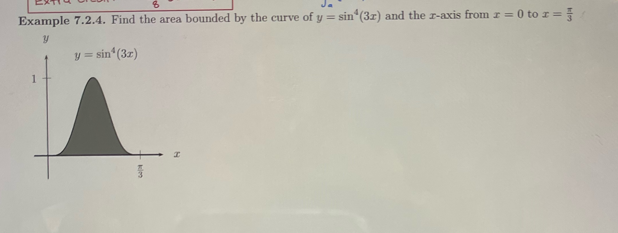  8 Ja Example 7.2.4. Find the area bounded by the curve