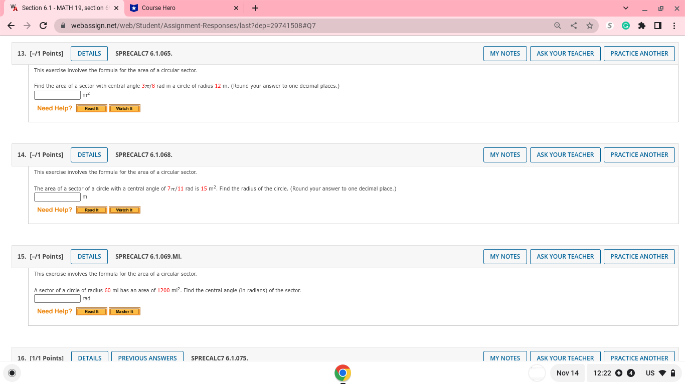  A Section 6.1 - MATH 19, section 6 X Course Hero