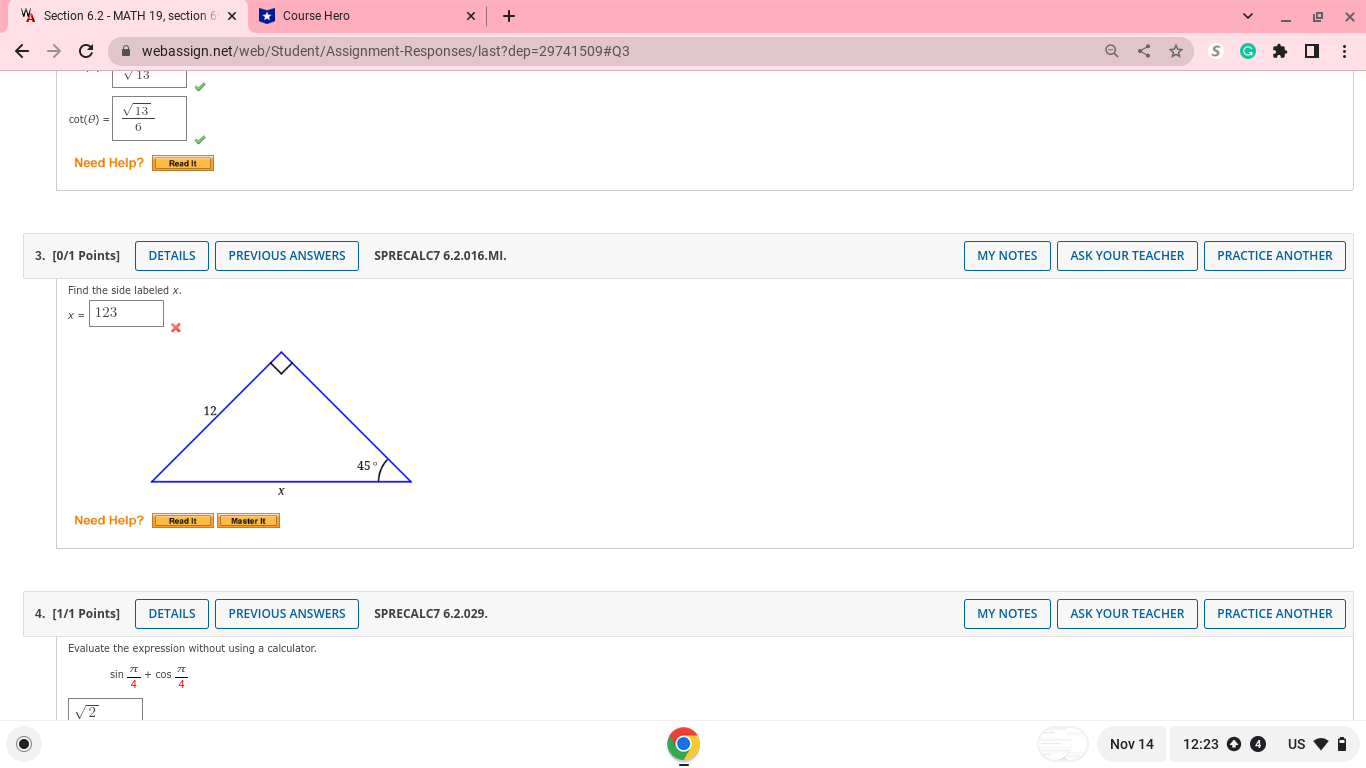 of a sector with central angle 3//8 rad in a circle of