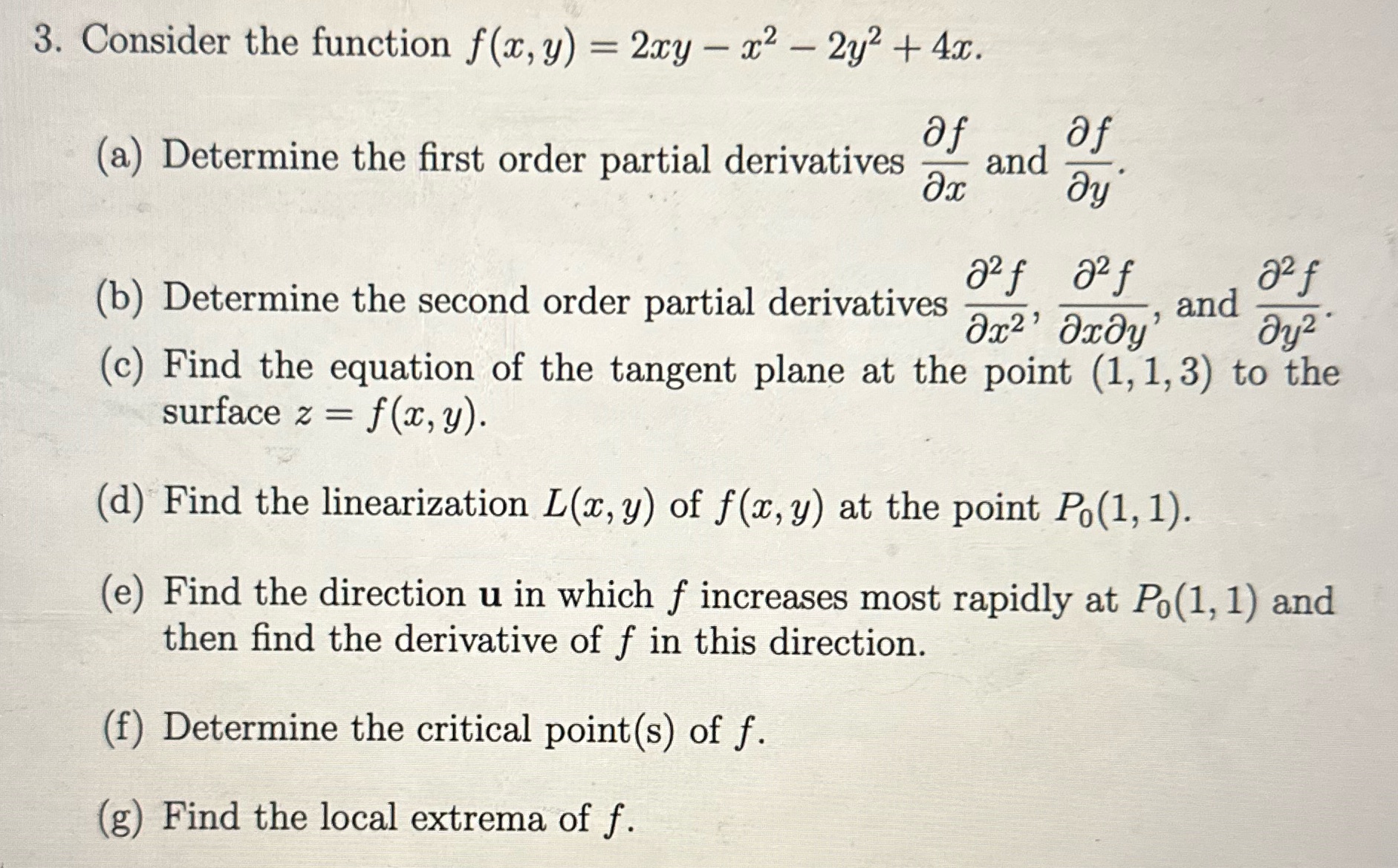  3. Consider the function f (x, y) = 2mg 2:2 2y2