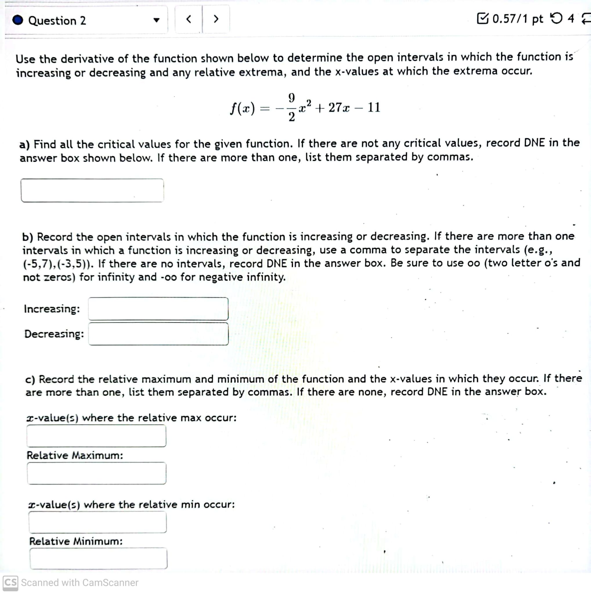 0/1 pt '0 4 . Consider the function in the graph to