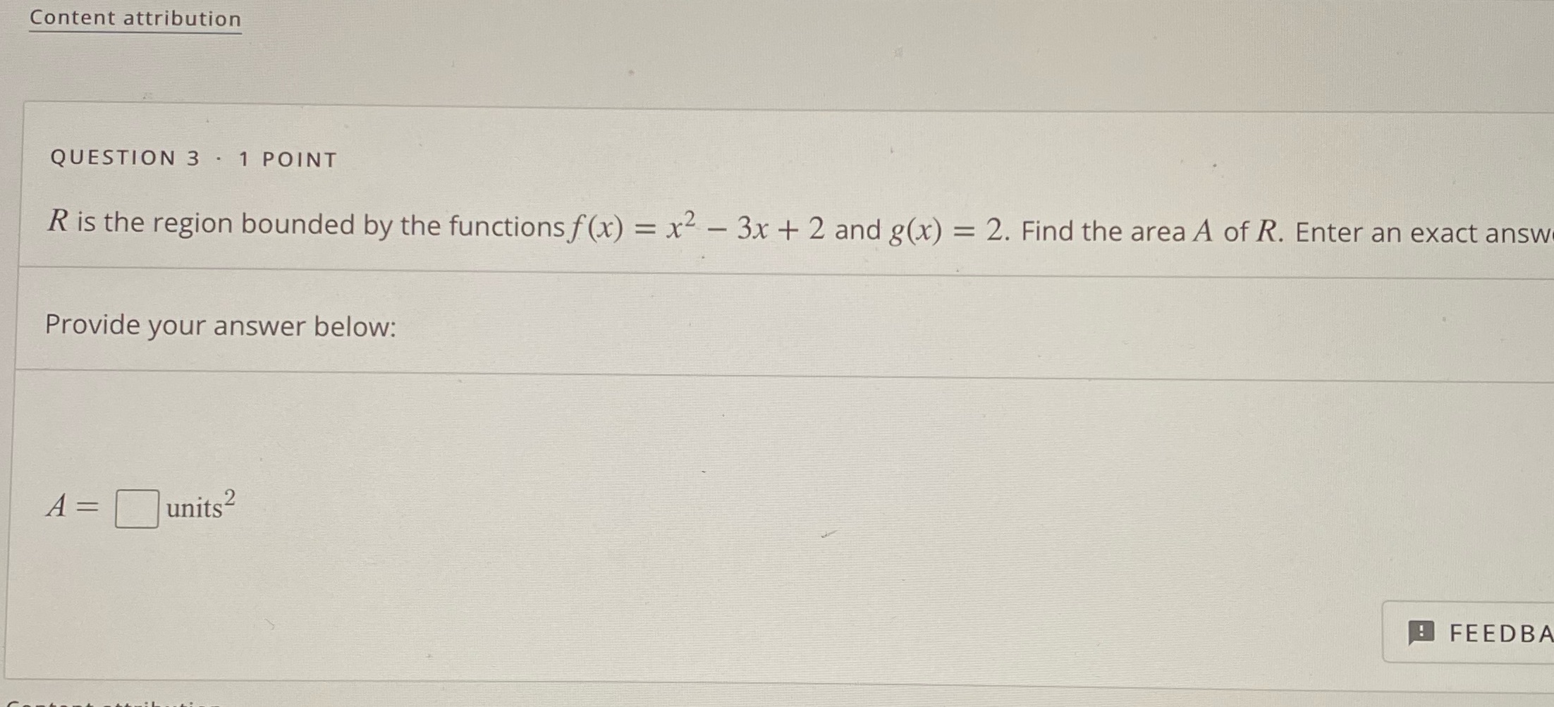 is the region bounded by the functions f(x) = x2 - 3x