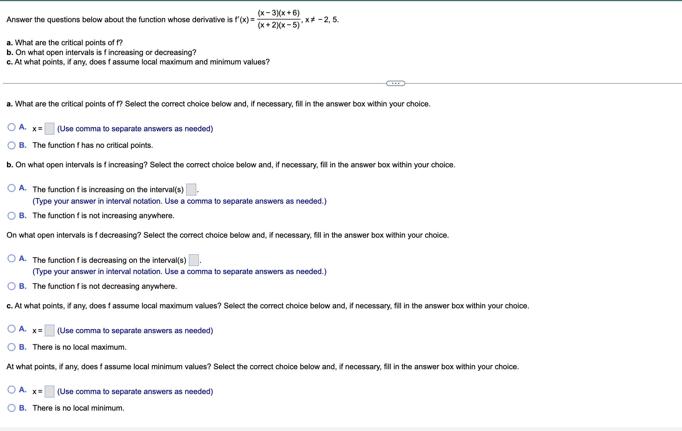 x - 3 x + 6 Answer the questions below about