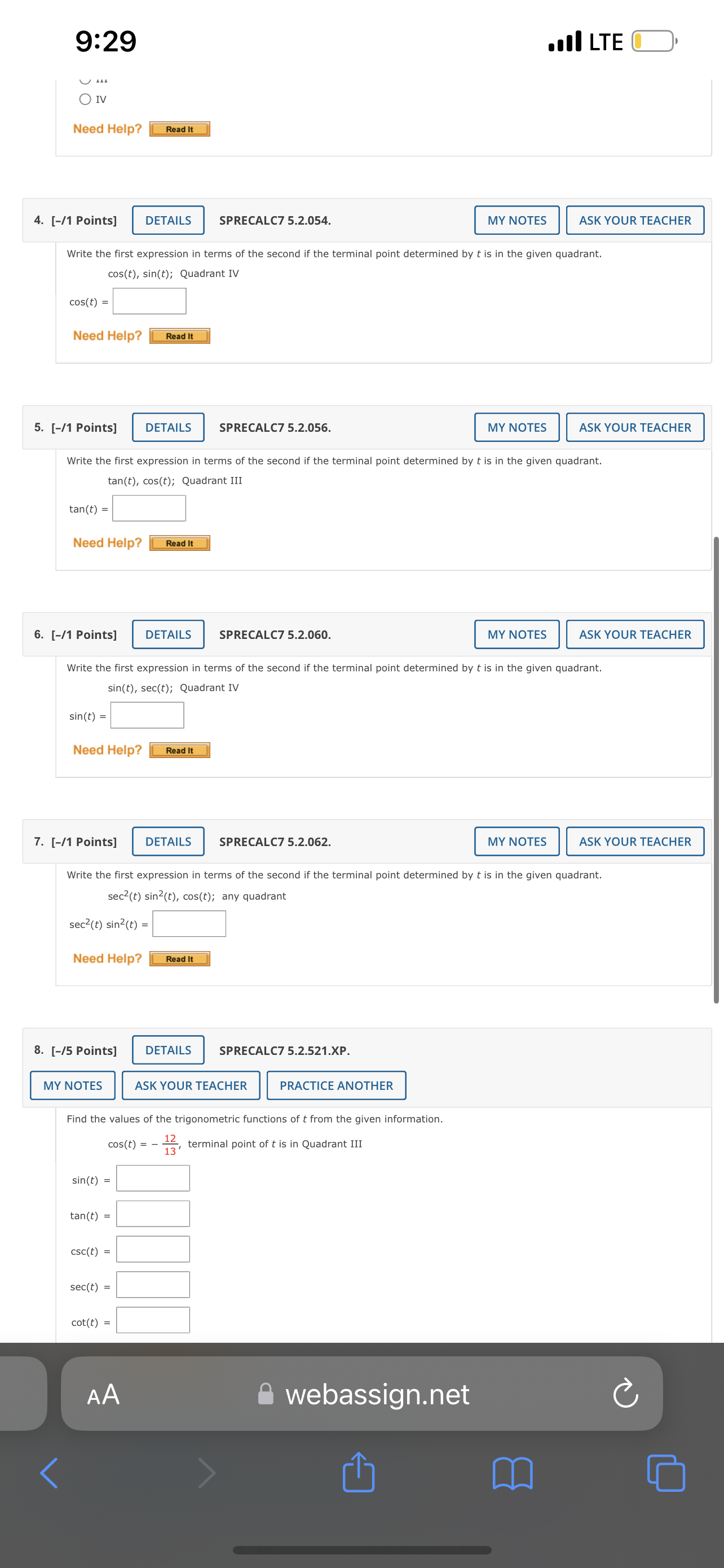 DETAILS SPRECALC7 5.2.521.XP. MY NOTES ASK YOUR TEACHER PRACTICE ANOTHER Find the