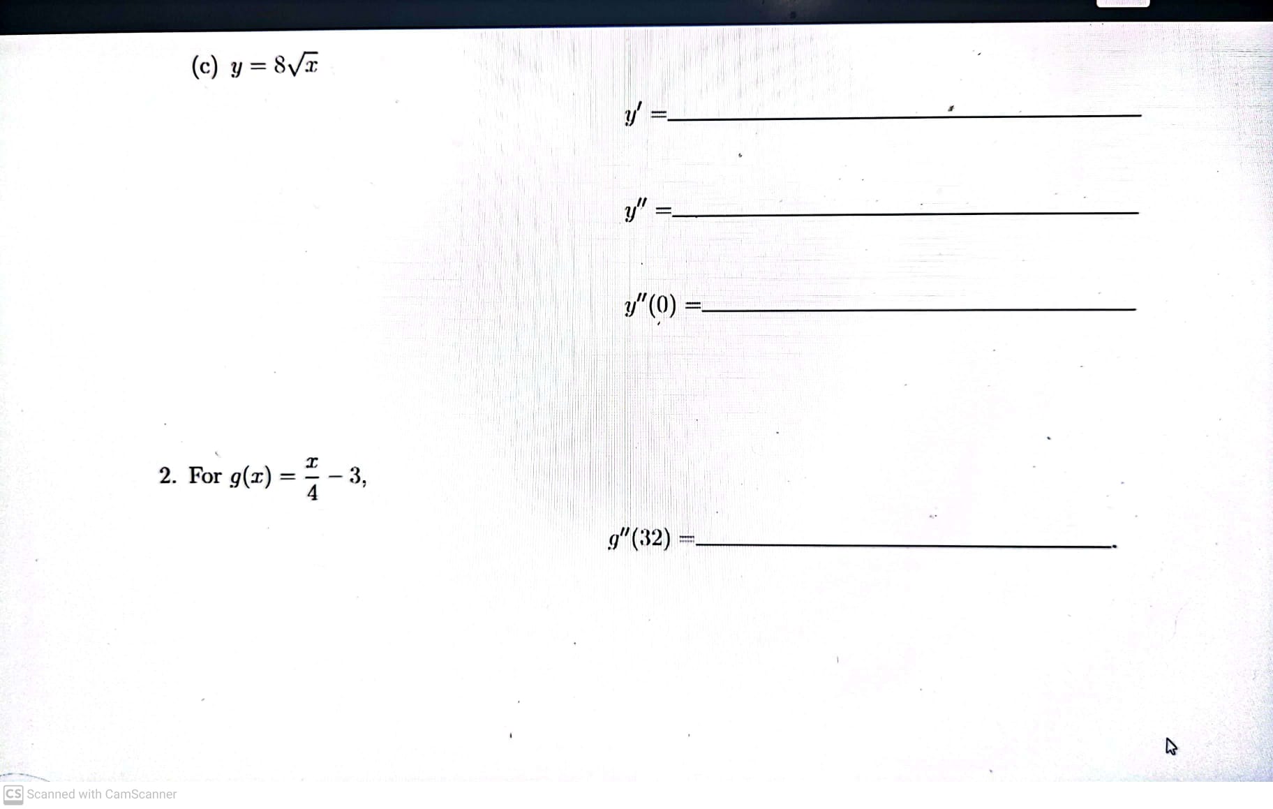 (d) f(1) = 12(5VI - I), f'(x) =_ ( c) f (