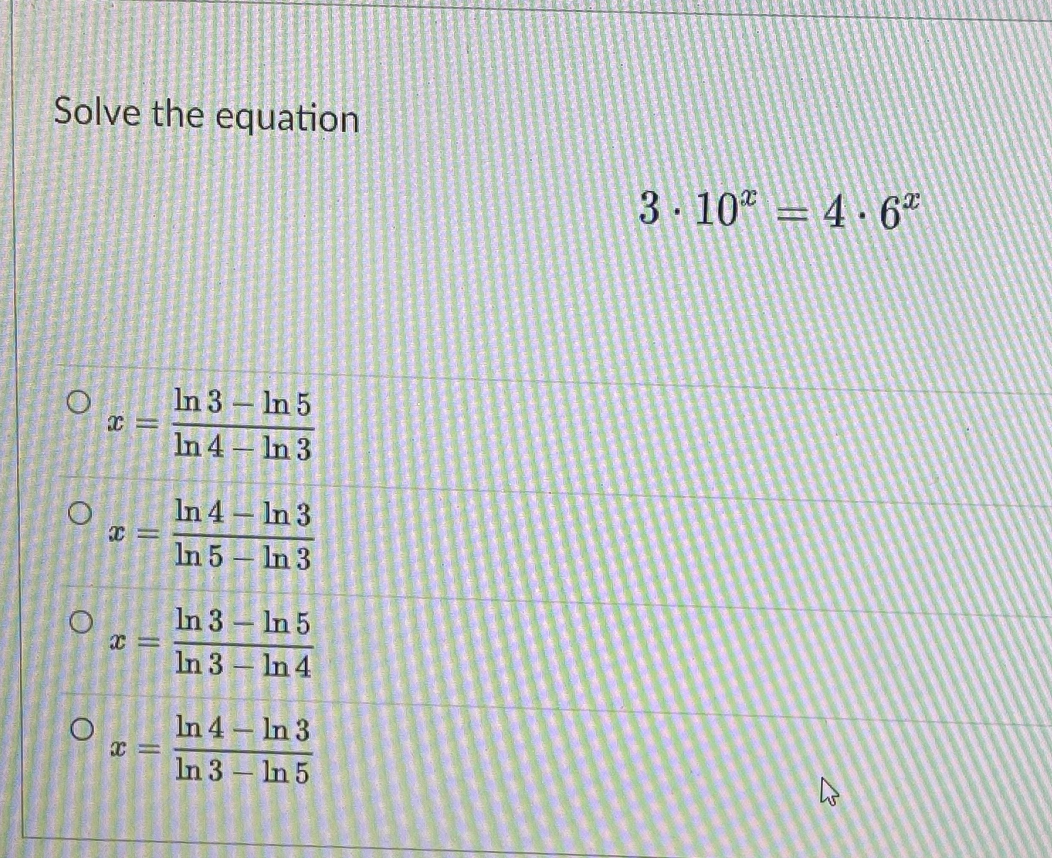 Solve the equation 3 . 107 - 4 . 67 O