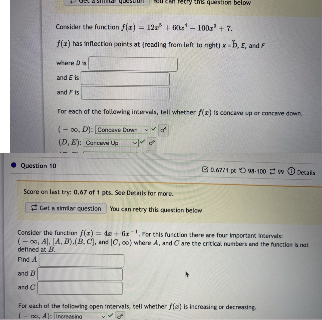  two question retry this question below Consider the function f(x) =
