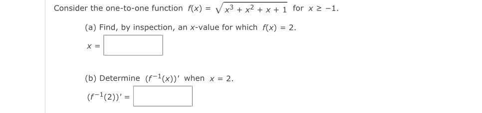 x + 1 for x 2 -1. (a) Find, by inspection, an
