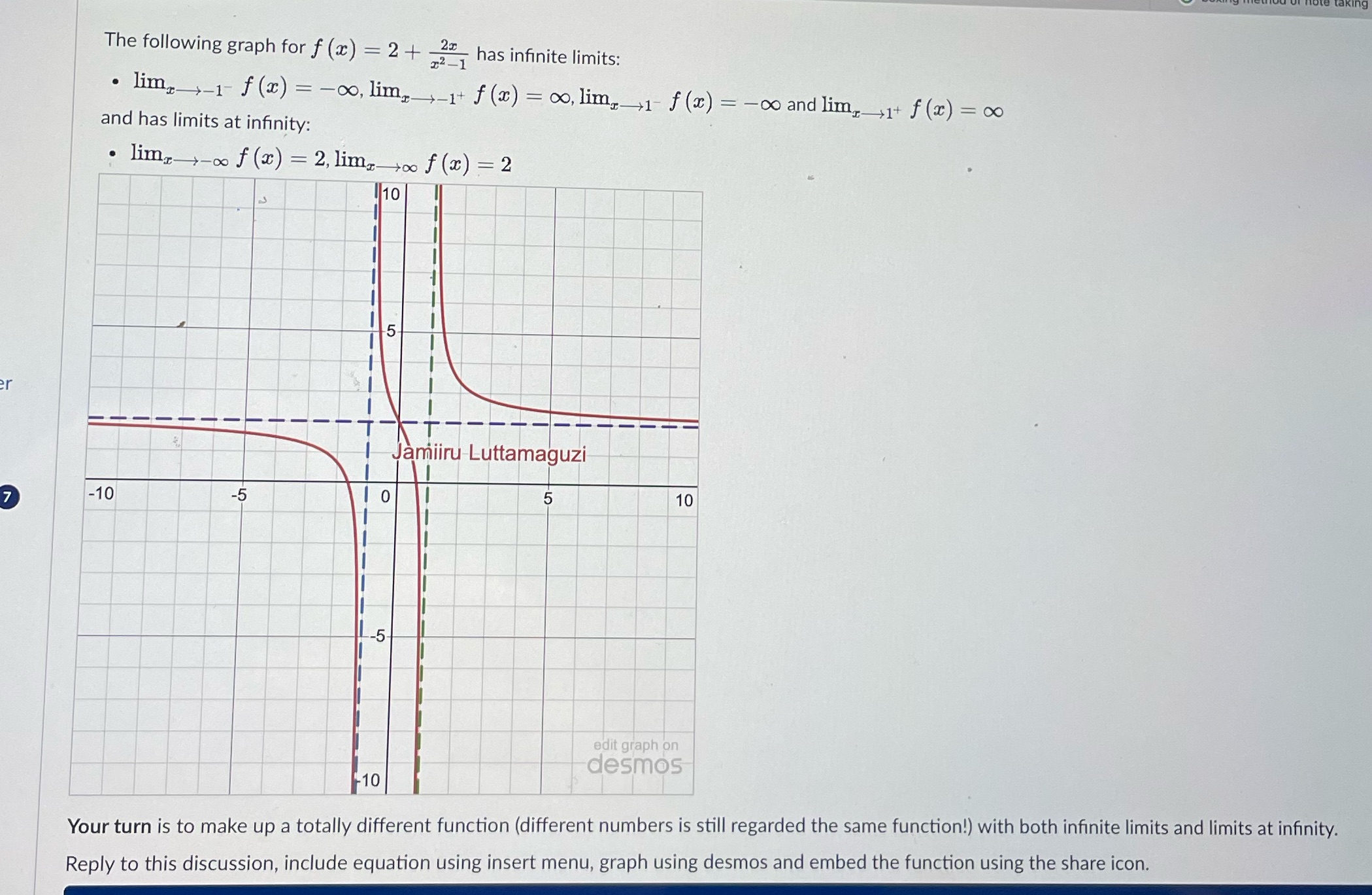  What is a function I can make? The following graph for