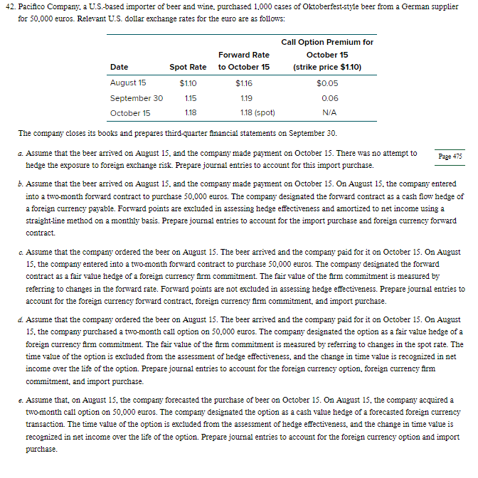  Pacifico Company, a U.S.-based importer of beer and wine, purchased 1,000