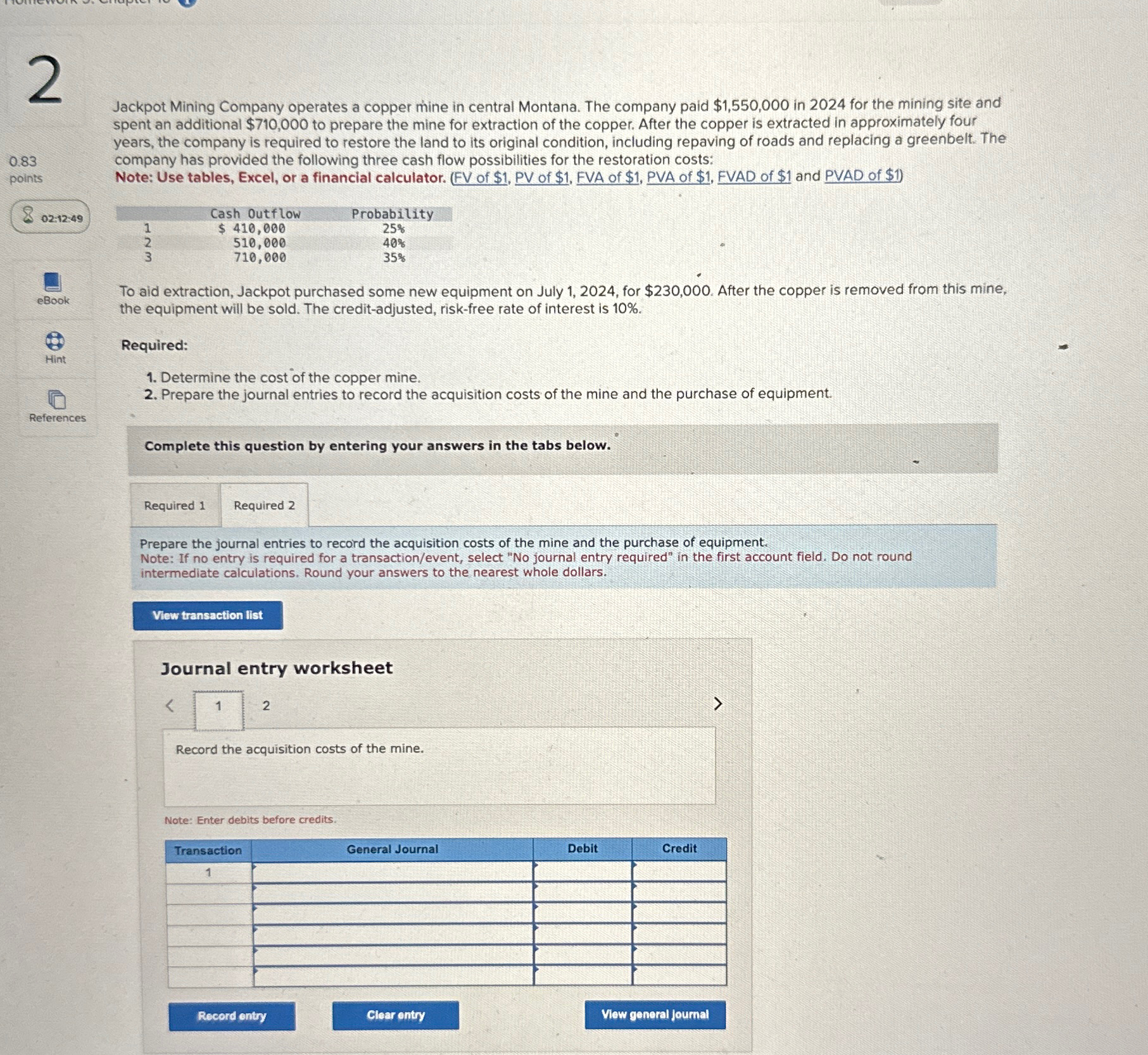 mine in central Montana. The company paid $1,550,000 in 2024 for the