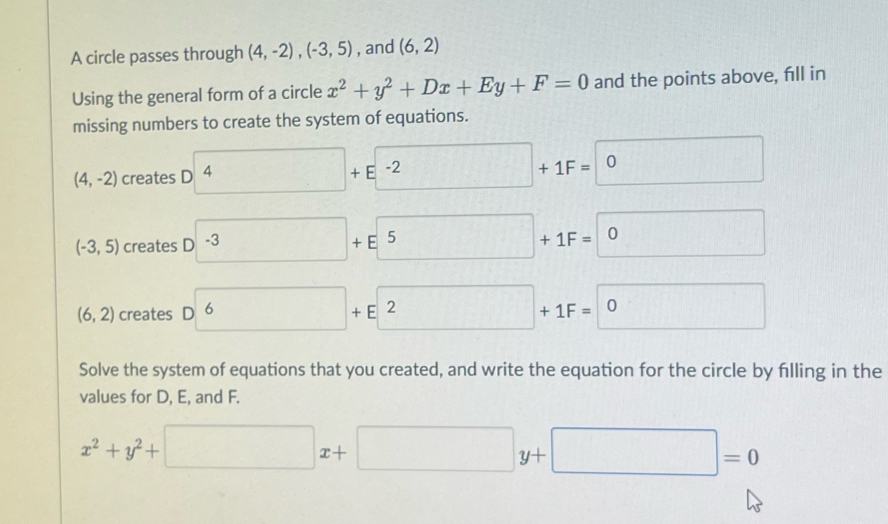 did the question just need it put into the equation quickly