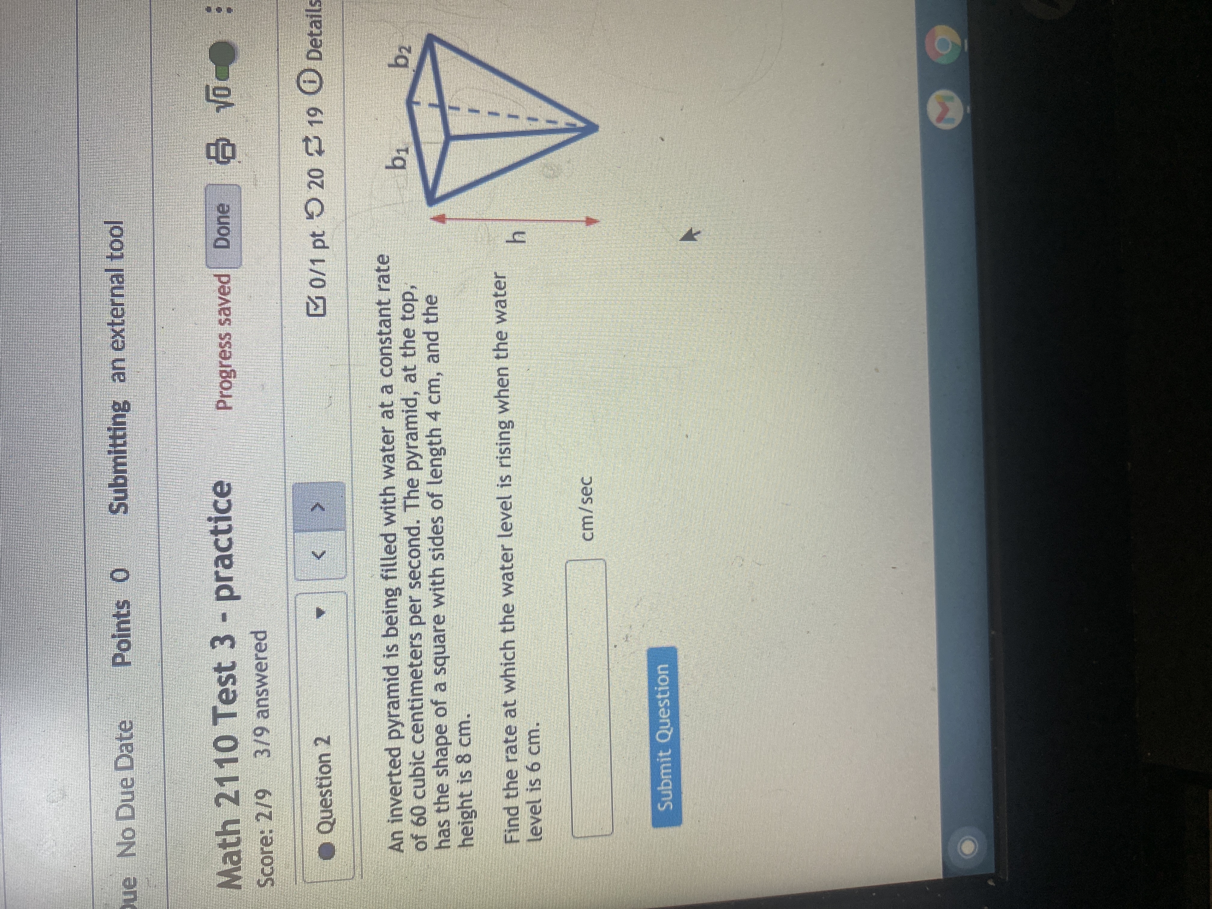  Que No Due Date Points O Submitting an external tool Math