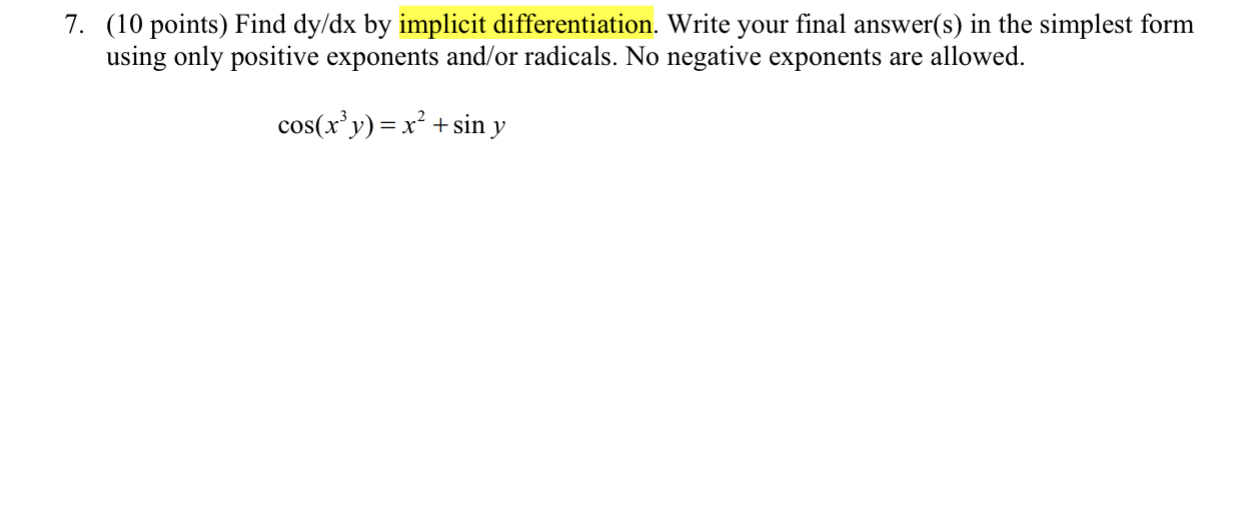 answer(s) in the simplest form using only positive exponents and! or radicals.