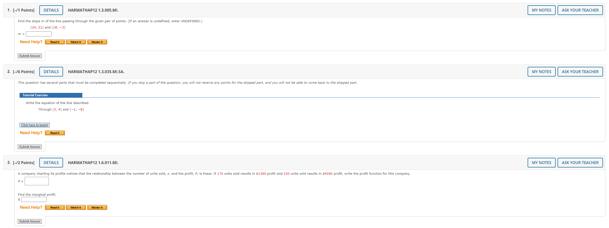you skip a part of the question, you will not receive any