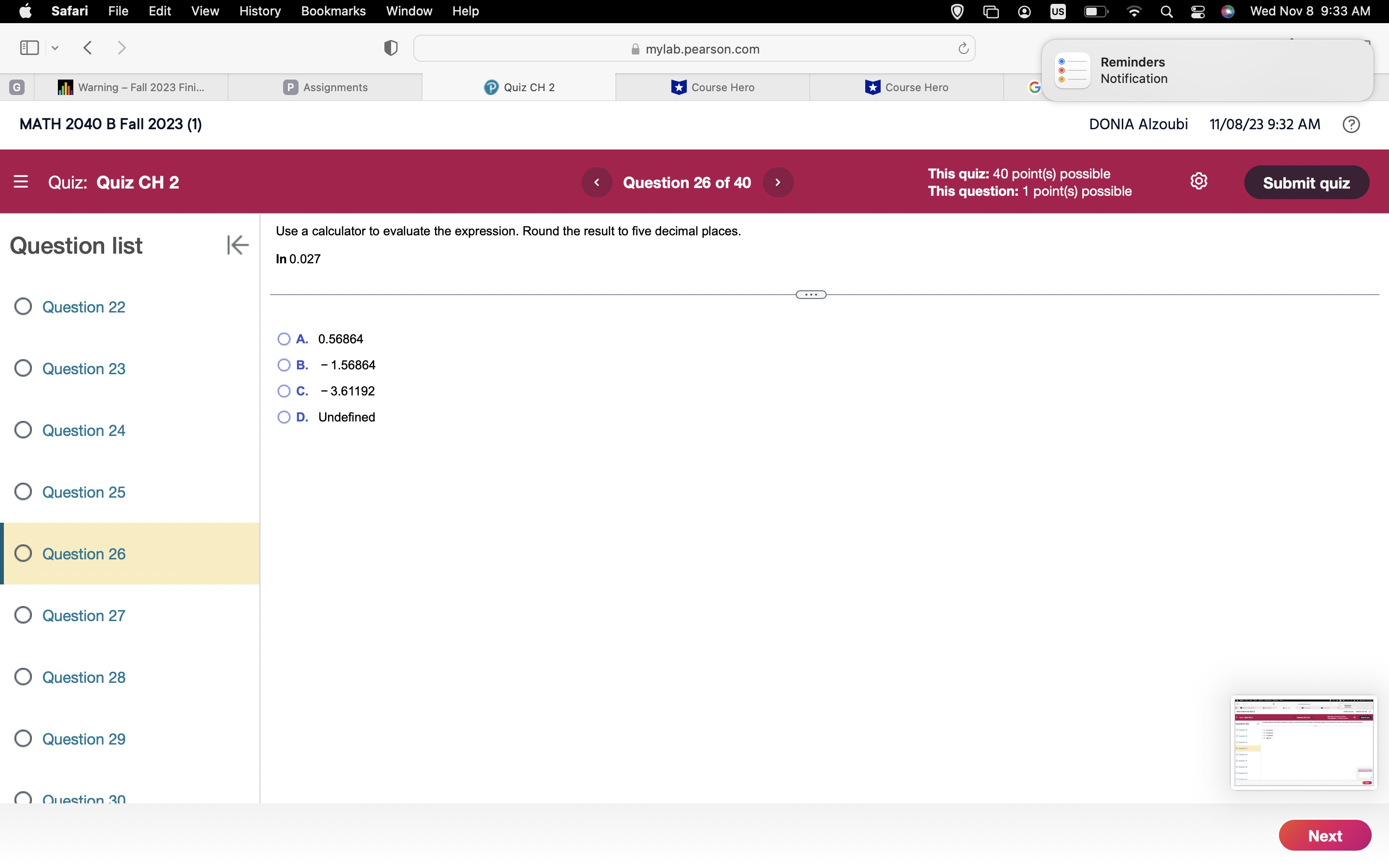 History Bookmarks Window Help V Submit quiz If $4,000 is invested at