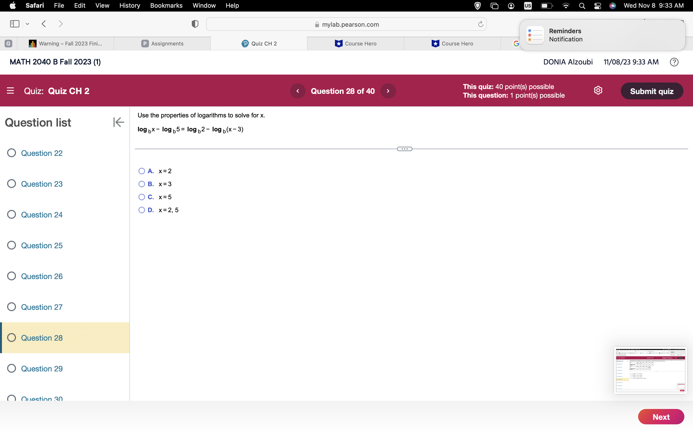 interest, compounded quarterly. Find the amount of money in the account at