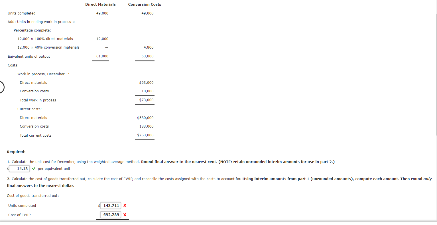 average method. Round final answer to the nearest cent. (NOTE: retain unrounded