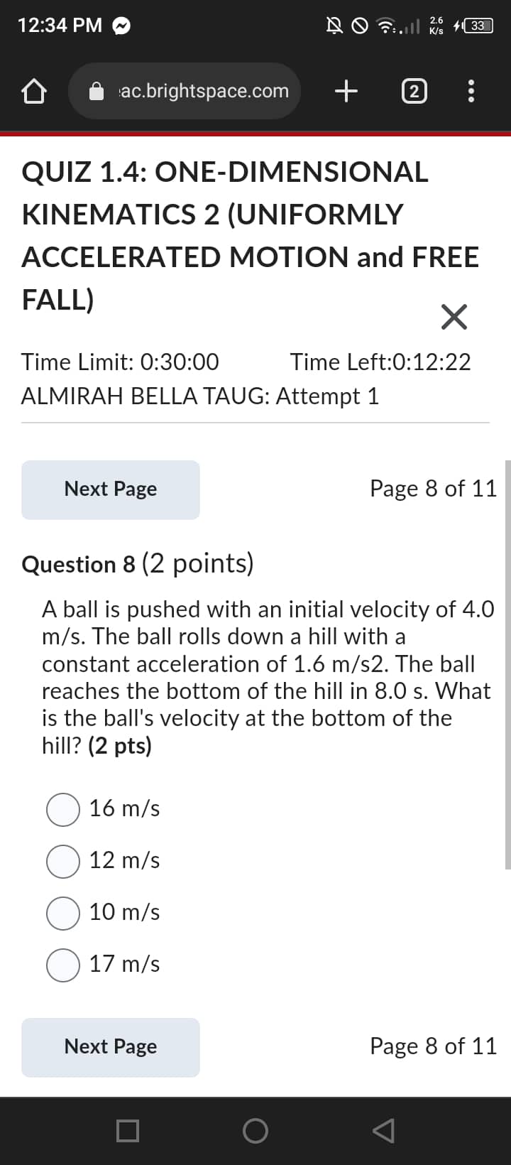 BELLA TAUG: Attempt 1 Next Page Page 4 of 11 Question 4